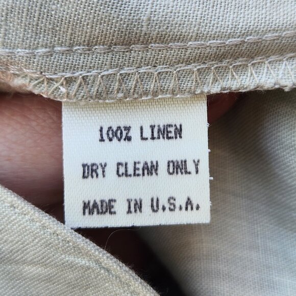 Blanque 100% Linen Button-Up Blouse Cream Asymmetric Draped Natural USA - Picture 14 of 14